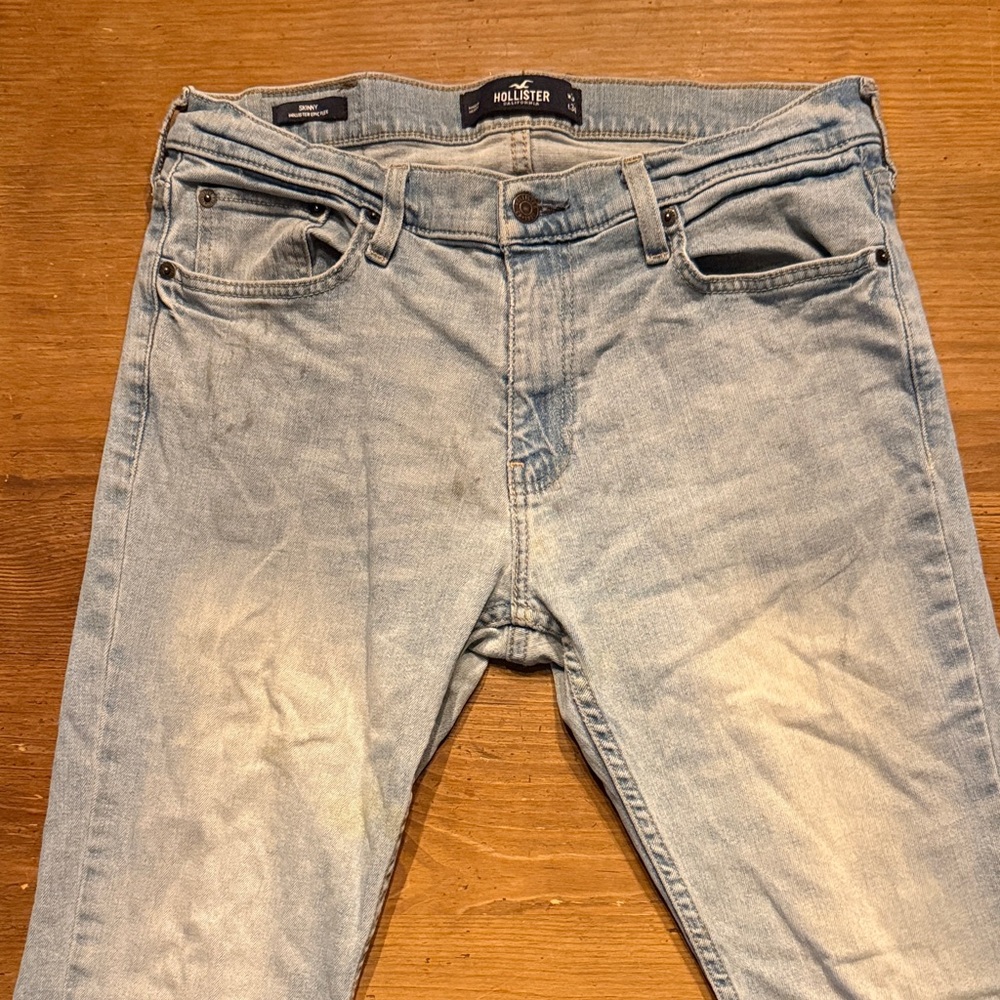 Hollister Men's Faded Blue Skinny Jeans